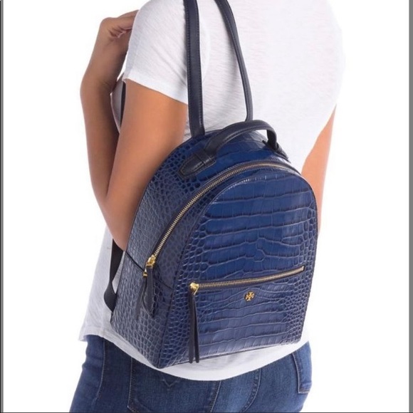NEW Tory Burch Croc-Embossed Backpack main image 4